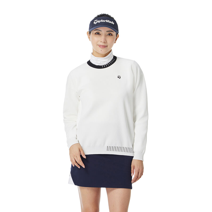 Áo Len Golf Nữ Cổ Tròn Bo Viền