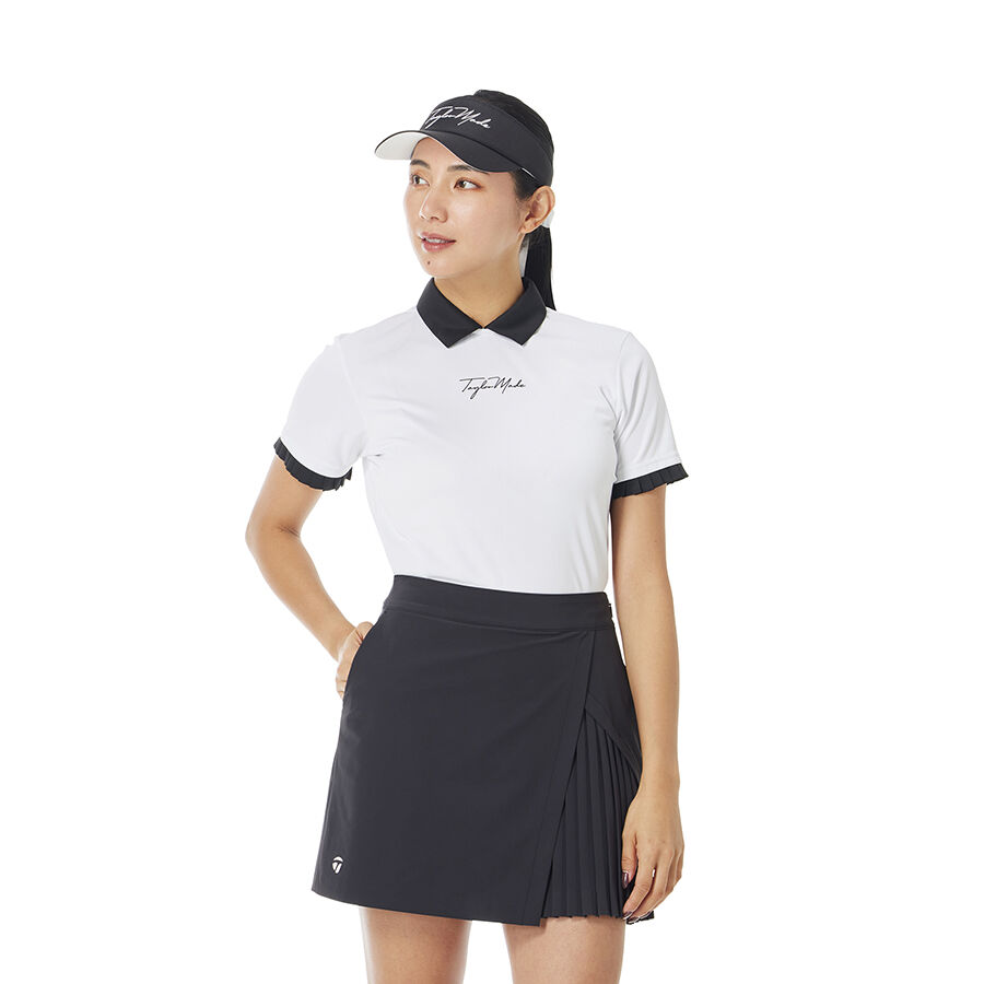 Ao-polo-ngan-tay-Golf-Nu-T-ICE-tay-xep-ly-Taylormade-TL829-Mau-Trang-1