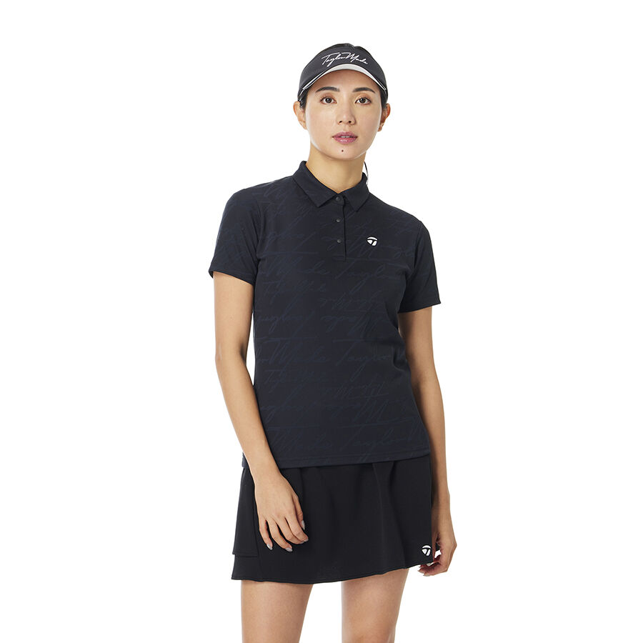 Áo polo ngắn tay Golf nữ Script Jacquard