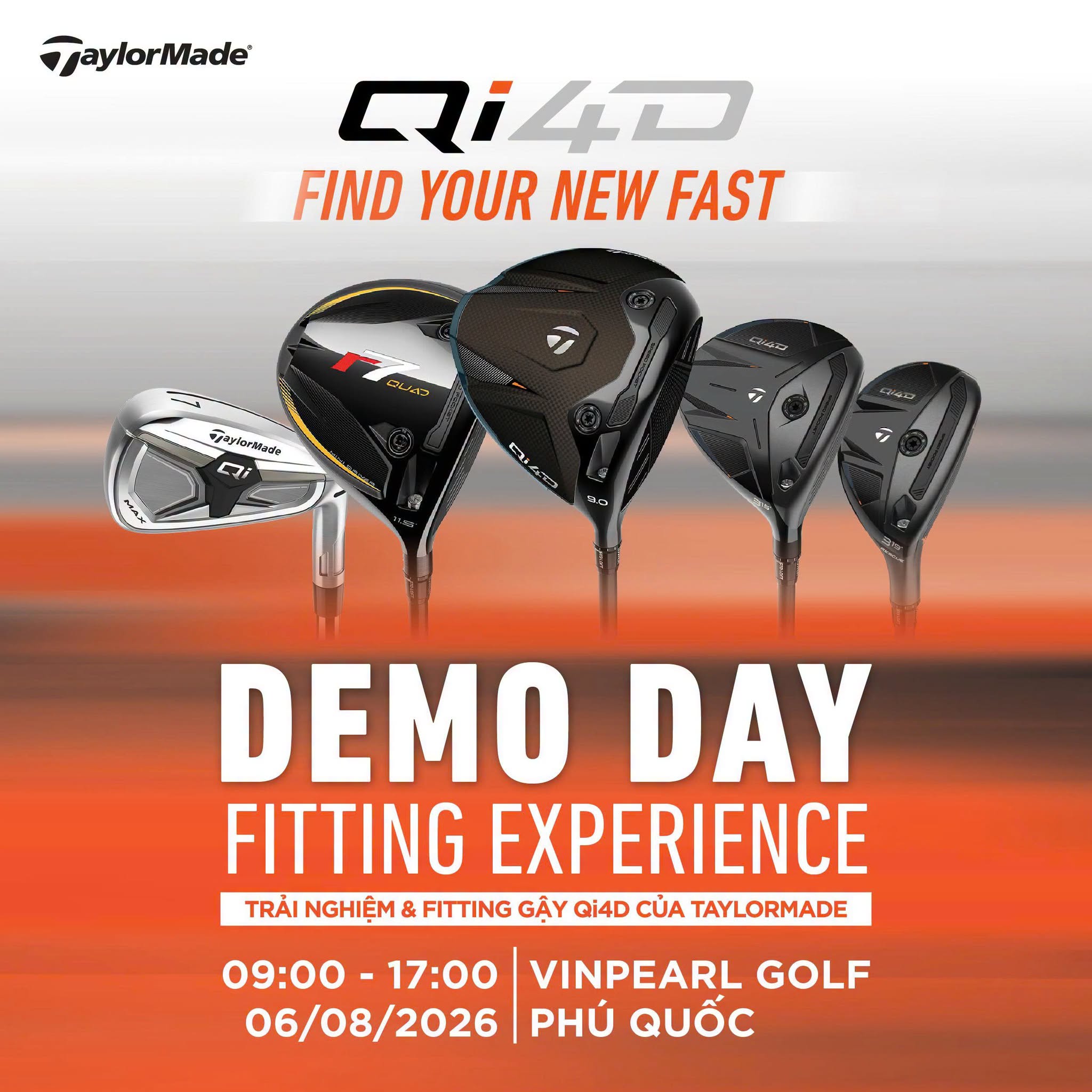 TAYLORMADE DEMO DAY – TRẢI NGHIỆM & FITTING DÒNG GẬY MỚI 2026 TẠI VINPEARL GOLF PHÚ QUỐC